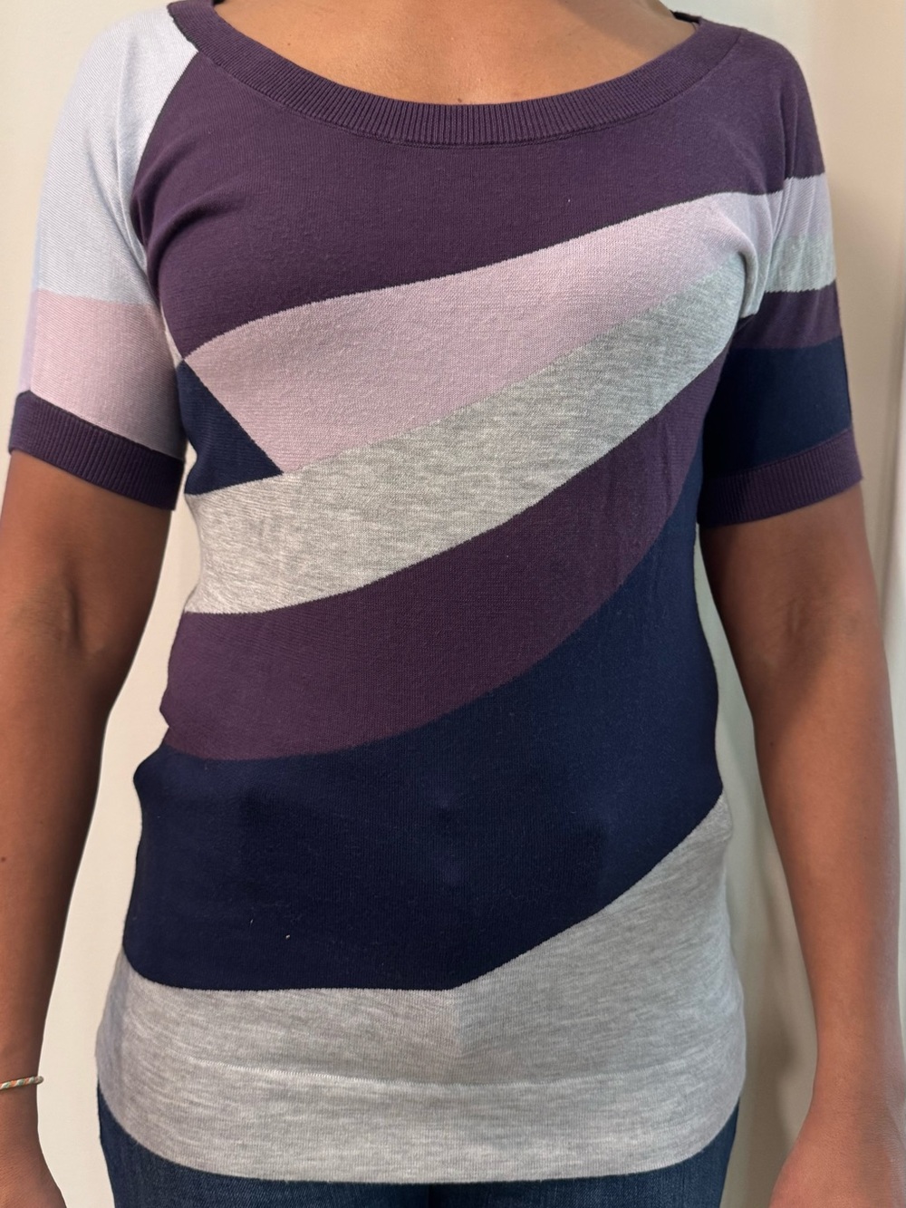 Colorblock Short-Sleeve Crewneck knit